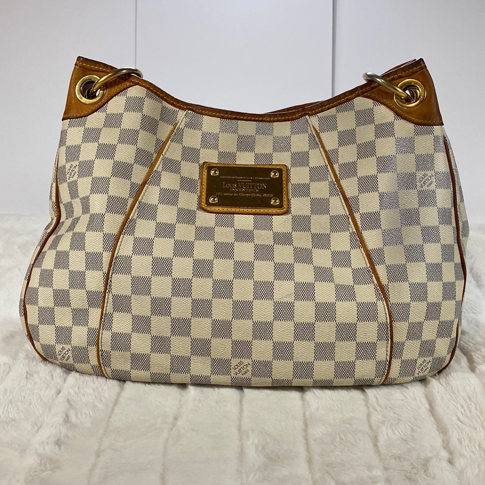 Authentic Louis Vuitton Galliera PM Damier Azur in cream blue with gold hardware - Picture 3 of 16